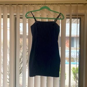 Blue and white striped Jean minidress